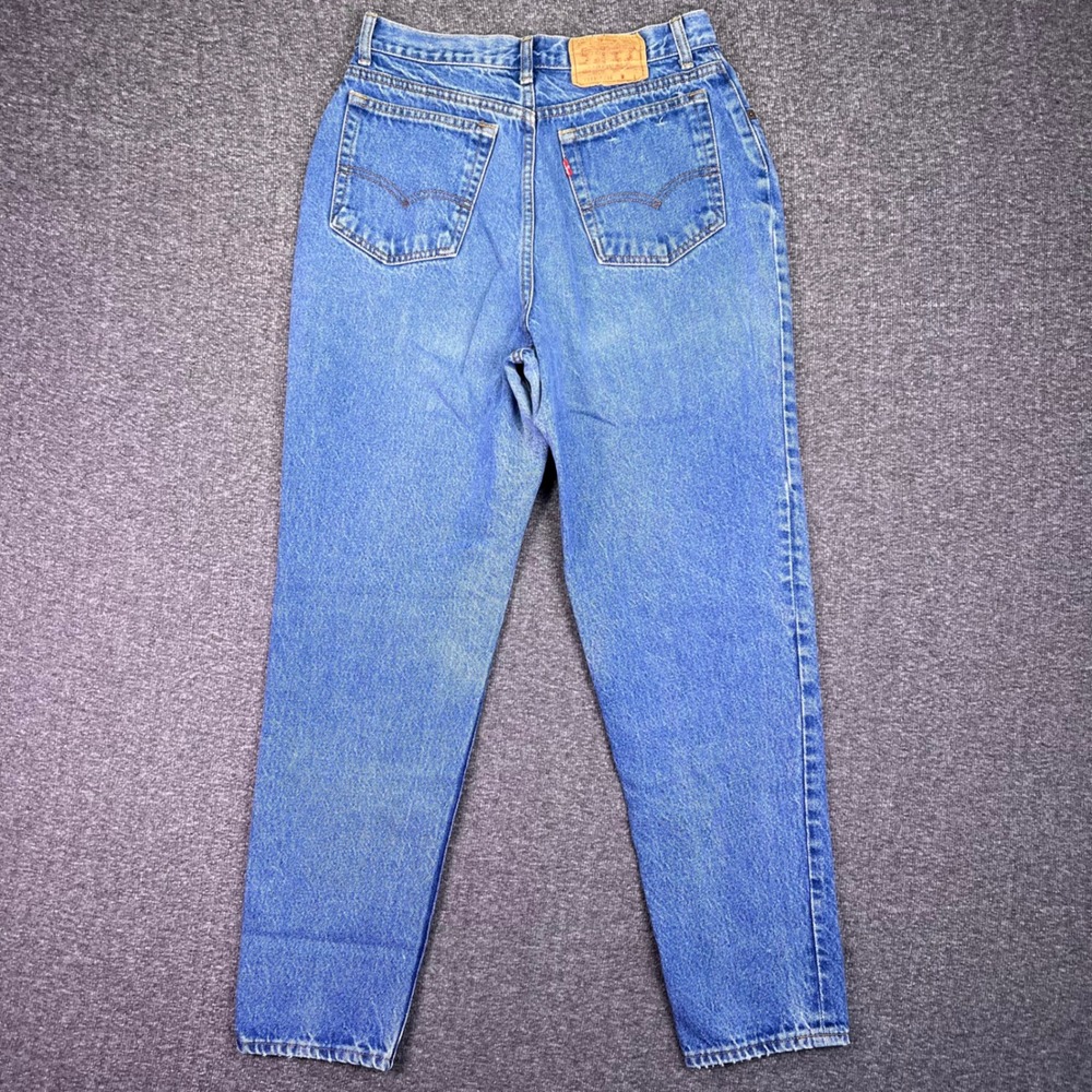 VTG 90s Levis 505 Jeans Womens 15 Blue High Rise Painted Tapered USA Made Grunge - Picture 12 of 16